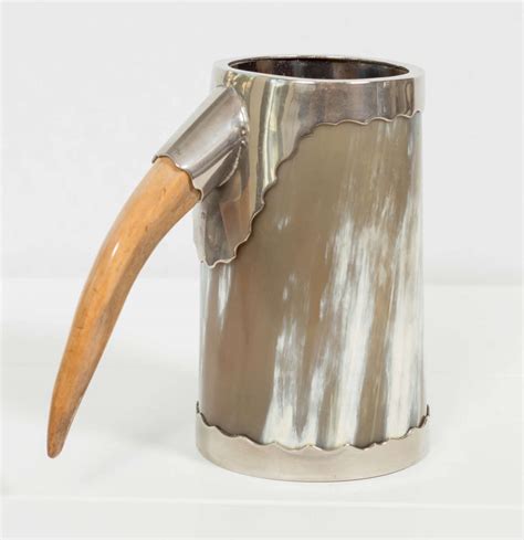 vintage gucci horn cup|Gucci Vintage Boar Tusk Horn Nickel Silver Handled Stein Mug .